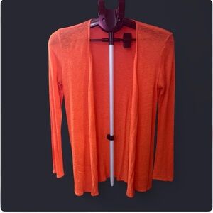 Majestic Paris for Neiman Marcus Orange Linen Open Cardigan | Size 1 (S)